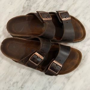 Authentic Birkenstock Oiled Leather Arizona Soft Footbed EUC 36